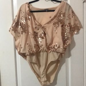 Rose Gold Sequin Body Suit